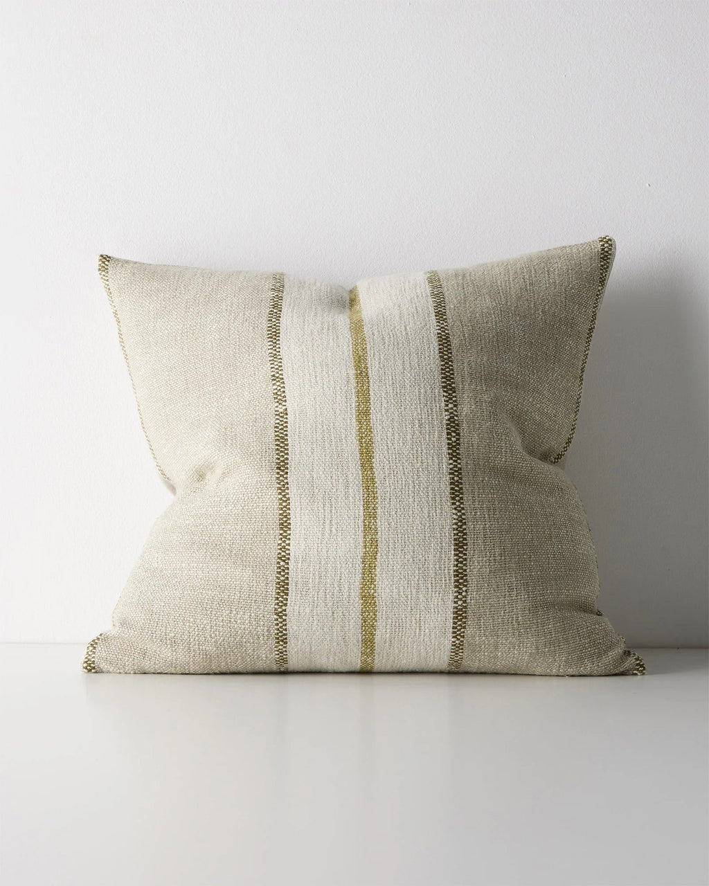 Weave Home Ottavio cushion in Willow on a plain background.
