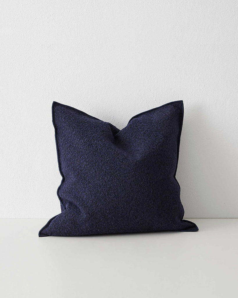Weave deep midnight blue coloured boucle cushion
