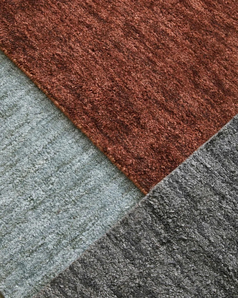 Three colourways in the Almonte floor rug by Weave Home