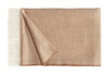 A luxurious Christian Fischbacher throw with fringe detail, made from soft warm alpaca yarn, and in a classic camel brown