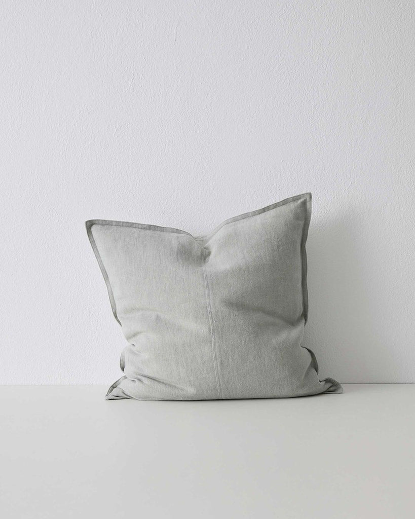 Laurel Como Linen Cushion with panel detail, by Weave Home NZ. Size: 50cm x 50cm