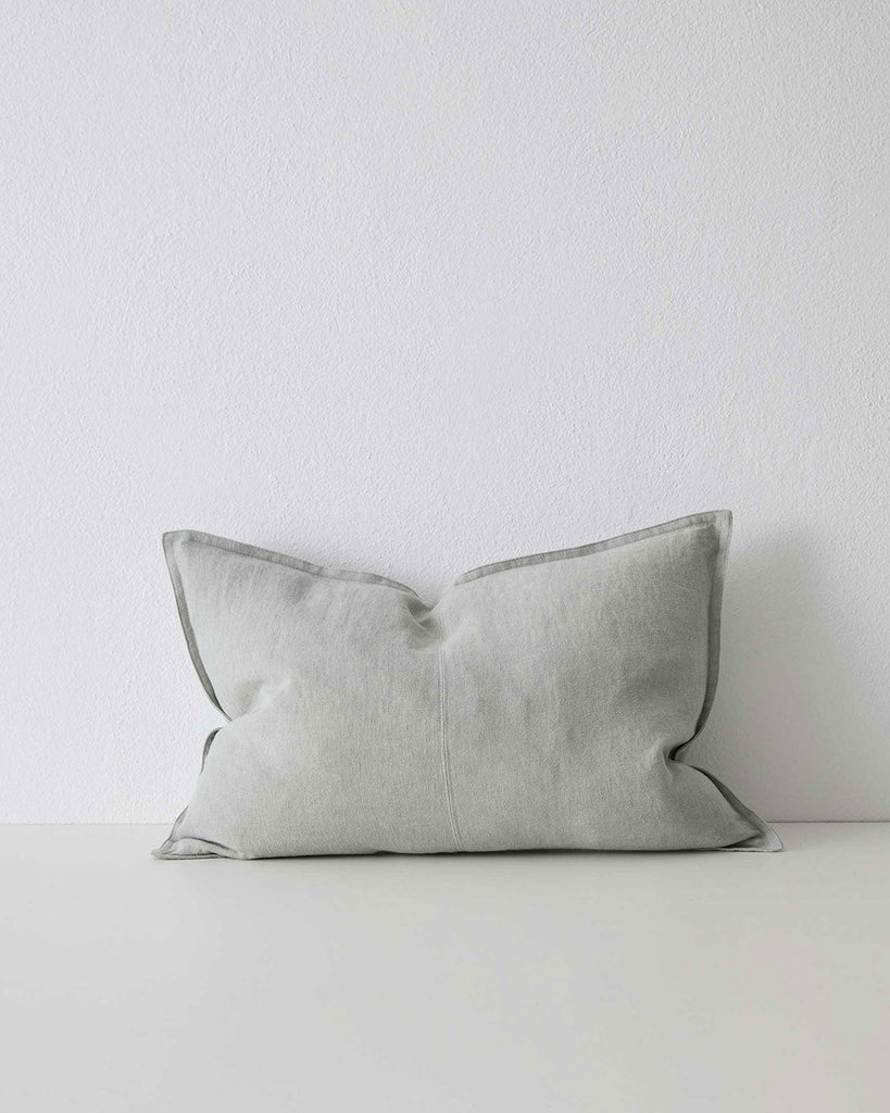 Laurel Como Linen Cushion with panel detail, by Weave Home NZ. Size: 40cm x 60cm Lumbar