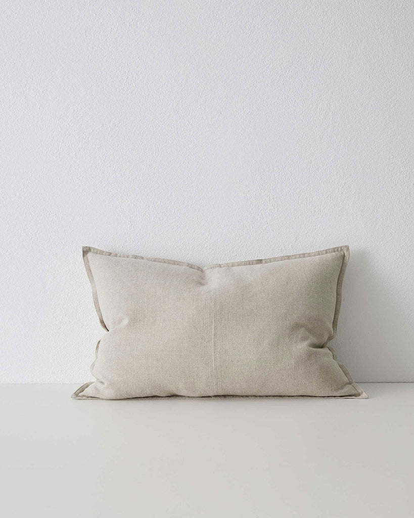 Como Linen Cushion with panel detail, by Weave Home NZ. Size: 40cm x 60cm Lumbar