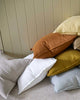 Pile of Weave Como European linen cushions