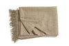 A luxurious Christian Fischbacher throw with fringe detail, made from soft warm alpaca yarn, and in a versatile almond brown