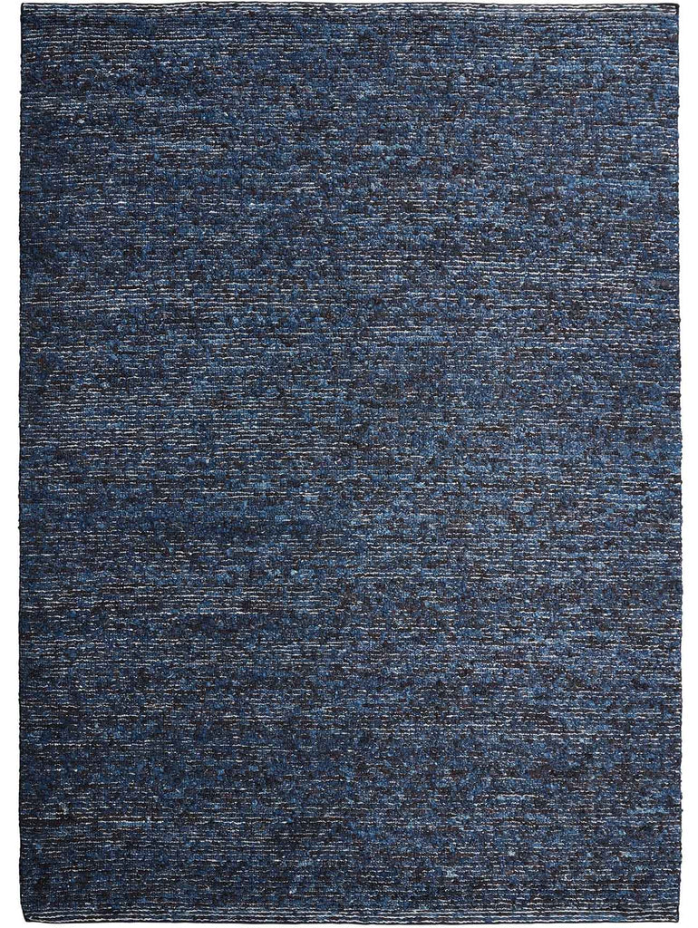 Full view from above of the Tribe Home Skye blue wool rug