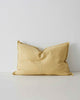Limoncello Yellow Como Linen Cushion with panel detail, by Weave Home NZ. Size: 40cm x 60cm lumbar