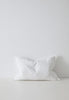 White Como Linen Cushion with panel detail, by Weave Home NZ. Size: 40cm x 60cm Lumbar