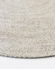 A detailed view of the corner of Baya NZ's outdoor rug in Mornington, shade Pale Sand, made from PET fibres. 